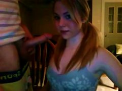 Amateur Pigtailed Blonde Teen Gives Blowjob On Webcam Porn Videos