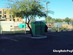 Teen Swallows Strangers Cum In Porta Potty Gloryhole In Public Parking Lot Porn Videos